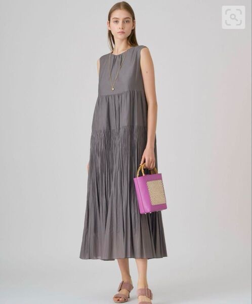 23SS☆ANAYI コットンシルクローンティアード ワンピース ノースリーブワンピース
