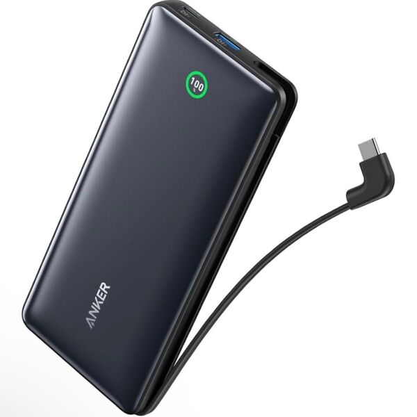 Anker Nano Power Bank (20000mAh 30W Built-In USB-C ケーブル)モバイルバッテリー