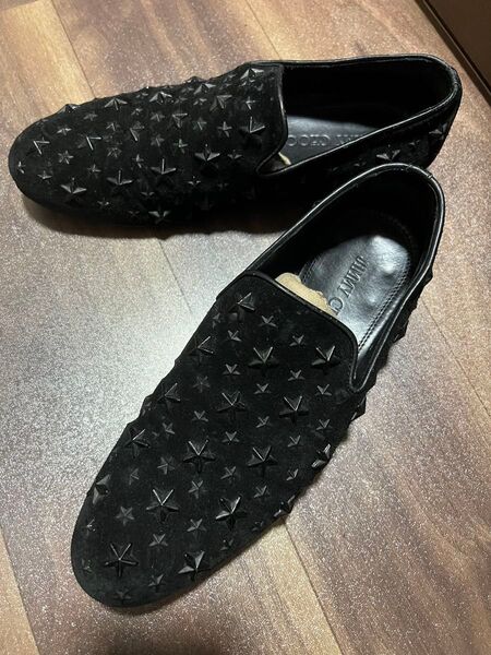 【訳あり格安★】jimmychoo men's スタッズスウェードドレスシューズローファー