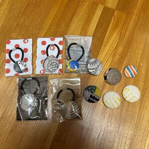 くるみボタンヘアゴムセット ハンドメイド