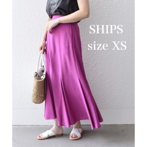 SHIPS.me: ヘムボリュームスカート フレアスカート パープル XS