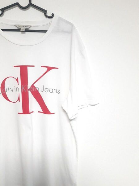 ★美品★ カルバンクライン 半袖Tシャツ ビックロゴ ホワイト XL