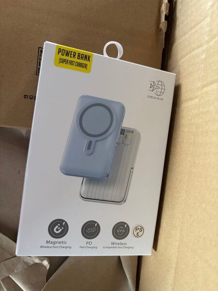 マグネット式ワイヤレスモバイルバッテリー ワイヤレス 20000mAh大容量 Apple
