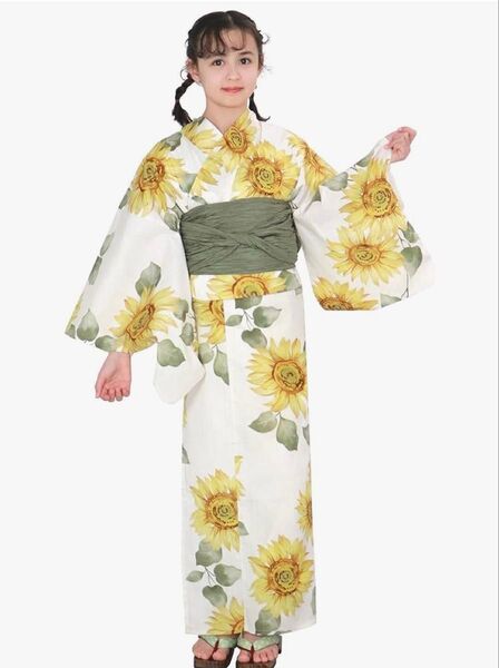 KYOETSU キョウエツ 浴衣セット 二部式 セパレート 浴衣3点セット(浴衣、兵児帯、下駄) 150