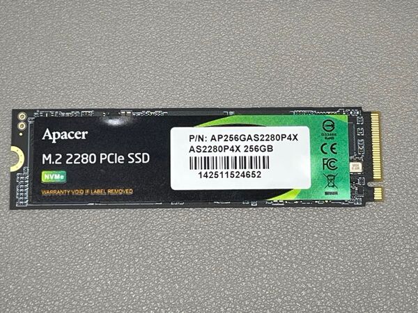 【1時間】Apaccr SSD 256GB AS2280P4X M.2 2280 NVMe