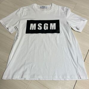 MSGM ボックスロゴ Tシャツ ホワイト