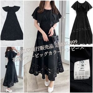 GRL 花柄シアービッグカラーワンピース