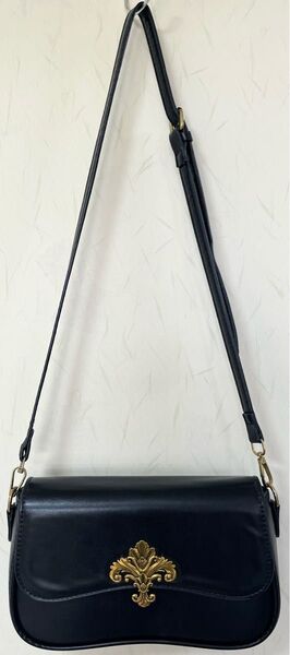 【新品】SHEIN 黒 ブラック ショルダー・斜め掛けバッグ ゴールド装飾