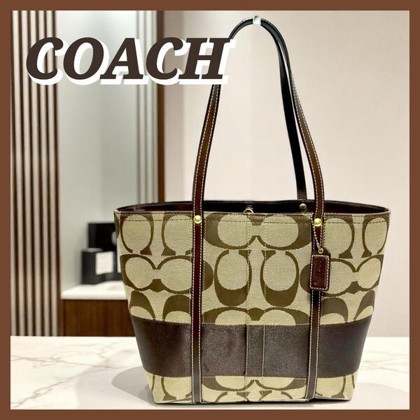 COACH コーチ シグネチャー キャンバス トート ハンド バッグ 11098