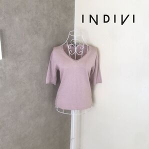 インディヴィ 2度着用 カットソー トップス