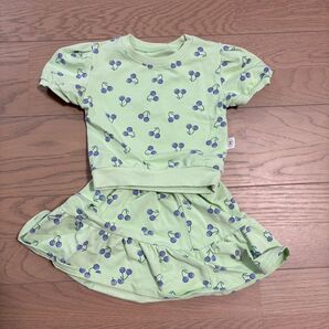 セットアップ 双子 韓国 女の子 ワンピース Tシャツ セパレート さくらんぼ セット スカート 夏服 保育園