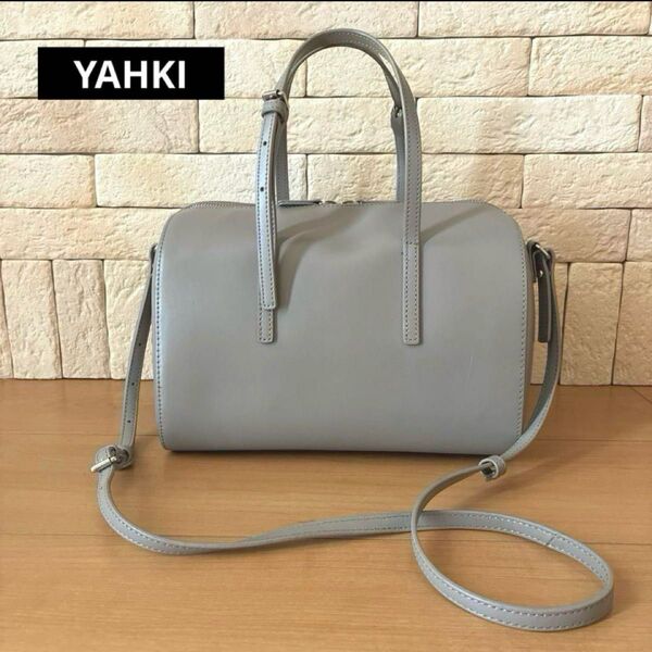 YAHKI ミニボストン 2wayショルダーバッグ ガラスレザー