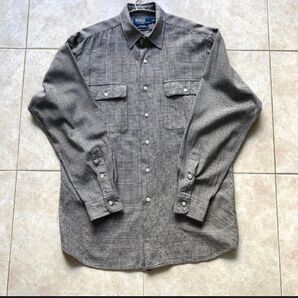 ヴィンテージ ラルフローレン BENFORD シルク 長袖シャツ M ビンテージ