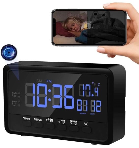 置時計型 防犯カメラ スマホ操作 長時間録画 超小型カメラ wifi 小型カメラ 動体検知