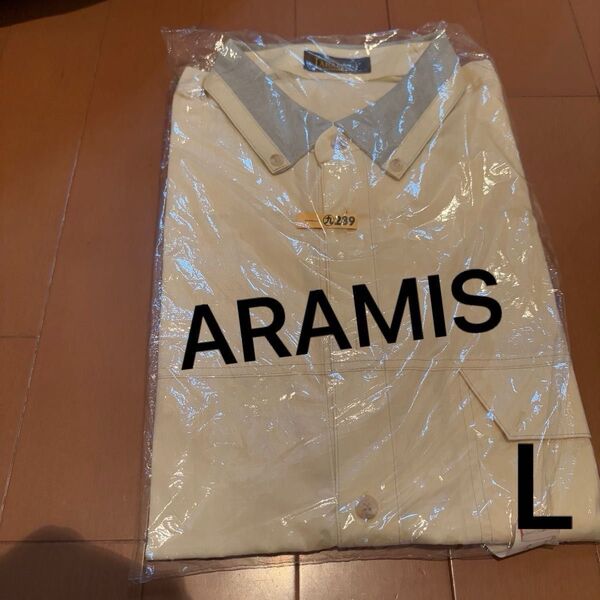 ARAMIS アラミス 日本製 紳士服 半袖シャツ イエロー ポロシャツ カジュアルシャツ L 綿100%