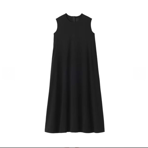 新品 今期 無印良品 涼感UVカットノースリーブワンピース M ブラック 黒
