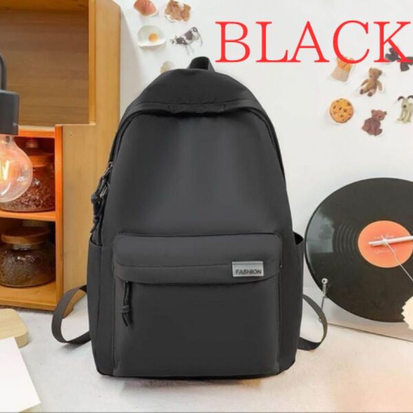 ブラック リュック メンズ レディース 黒 バッグ カバン シンプル 大容量 バックパック リュックサック 防災バック