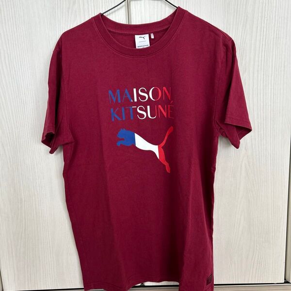 MAISON KITSUN バーガンディ Tシャツ