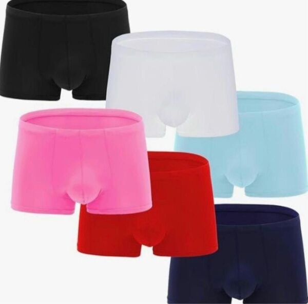 メンズ 2XL 6枚セット ボクサーパンツ 下着 前閉じ パンツ 極薄 L XL 2L