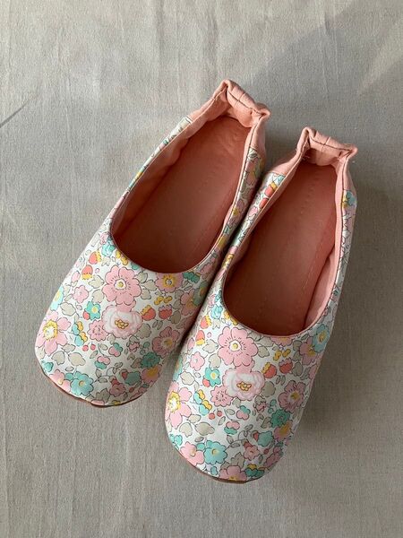 ルームシューズ ハンドメイド Lサイズ リバティ ベッツィ ピンク