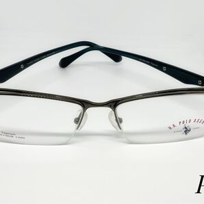 P-79【新品未使用】 U.S. POLO ASSN. チタン メガネフレーム ハーフリム ガンメタ 眼鏡 メガネ モスグリーン