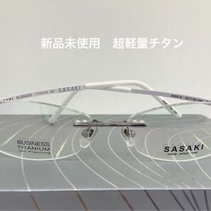 ④フチなし メガネ リムレス 白 ホワイト 新品未使用 超軽量 チタン製 眼鏡 メンズ レディース スポーツ メガネフレーム