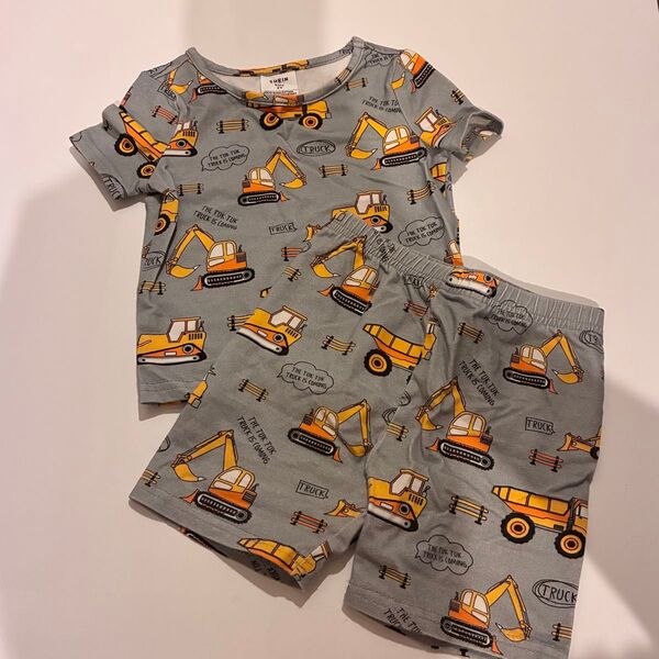 半袖Tシャツ 短パン 上下セット パジャマ 車 工事車両はたらくくるま 80cm