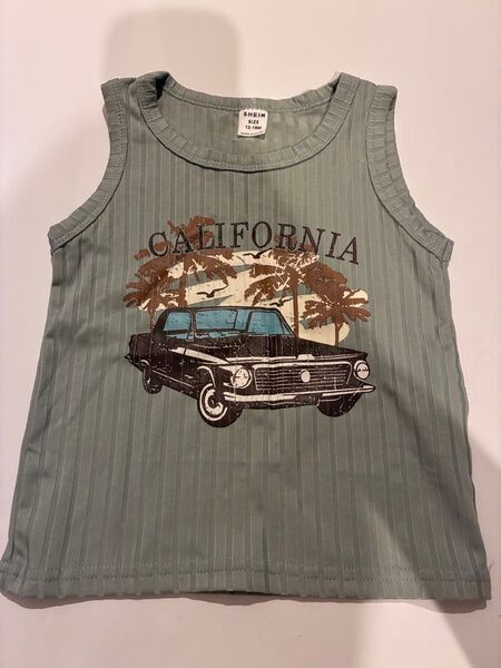 タンクトップ ノースリーブ Tシャツ ベビー服 70cm80cm 車 男の子