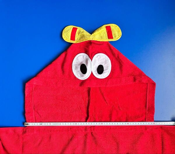 フードタオル ガチャピンムック ポンチョ 赤 カープ コスプレ バスタオル