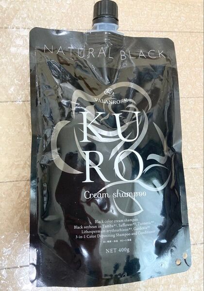 バランローズ ヘアカラー KURO クリームシャンプー ナチュラルブラック 白髪染め 中古品 残量289g