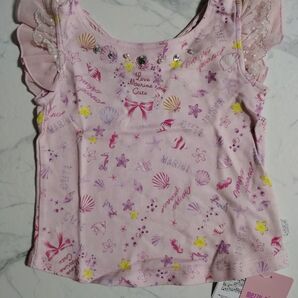 新品タグ付き メゾピアノ シェル2wayショルダーバッグTシャツ 半袖 100