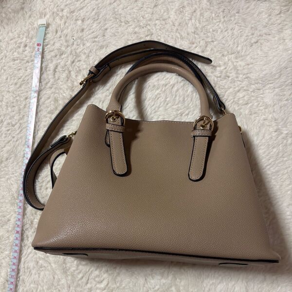 ハンドバッグ レザー ショルダーバッグ 2WAY ベージュ