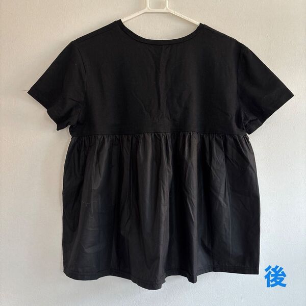 Tシャツ カットソー 後ろ切り替え 半袖