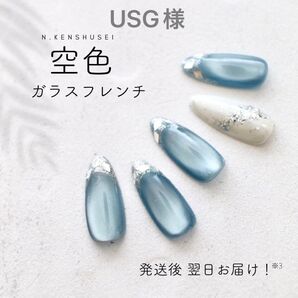 USG様専用 ガラスフレンチネイル マグネットネイル ニュアンスネイル