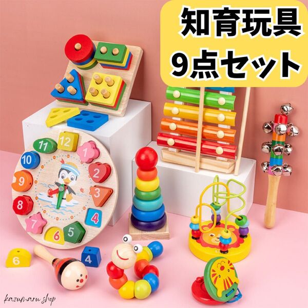 木のおもちゃ 知育玩具 赤ちゃん おしゃれ 出産祝い 誕生日プレゼント 木製 楽器セット 9個 まとめ売り 新品 知育②