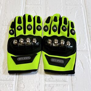 バイクグローブ サイクルグローブ スマホ操作可能 メッシュ グリーン ツーリング