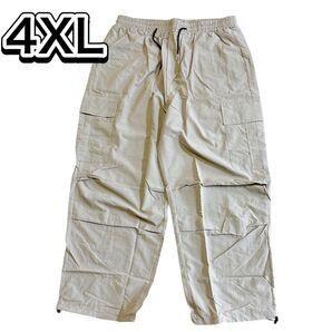 大きいサイズ カーゴパンツ 4XL 春夏 涼しい ライトグレー