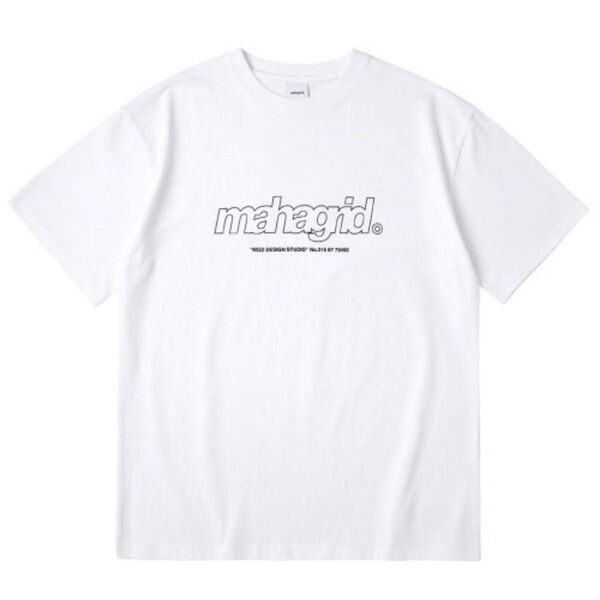 【試着のみ】mahagid. ホワイト ロゴ Tシャツ マハグリッド 韓国 半袖