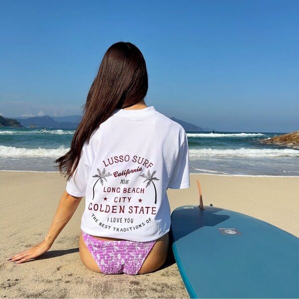 女子にモテる LUSSO SURF ロングビーチTシャツ ホワイト Lサイズ ロンハーマン