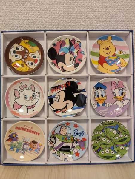 shop Disney ショップディズニー オリジナル豆皿 9枚セット 未使用 ミッキー ミニー ユニベアシティ