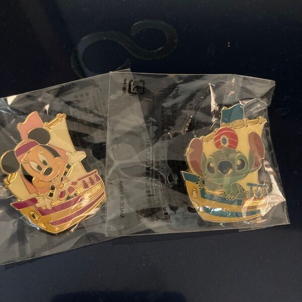 非売品 ミニー ステッチ ディズニーシー シンドバッドピンバッジ