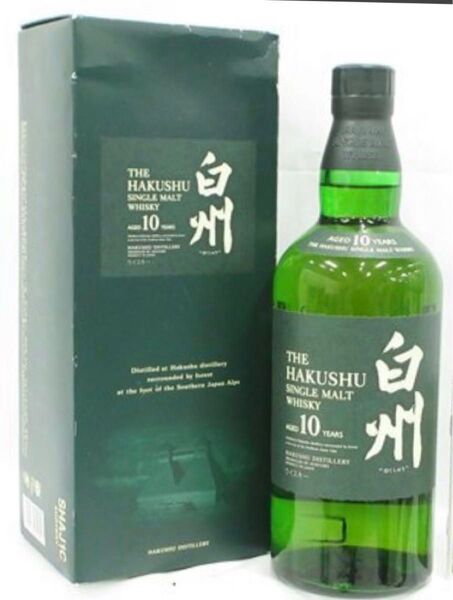 サントリー 白州 10年 グリーンボトル シングルモルト 700ml 40% 元箱 冊子 化粧箱傷み