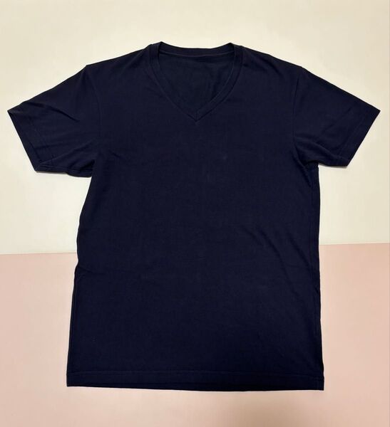 UNIQLO ネイビー Vネック Tシャツ Sサイズ メンズ