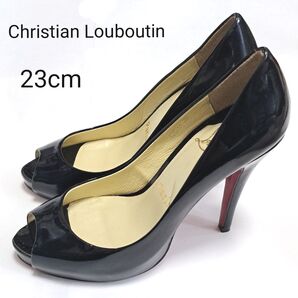 クリスチャンルブタン Christian Louboutin パンプス オープントゥ ブラック 36