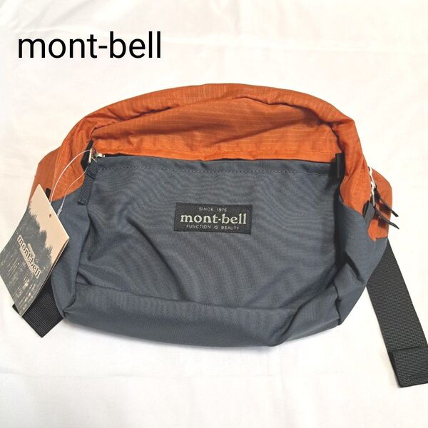 mont-bell モンベル ウエストポーチ オレンジ 新品未使用、タグ付き 登山 斜めかけバッグ ボディバッグ
