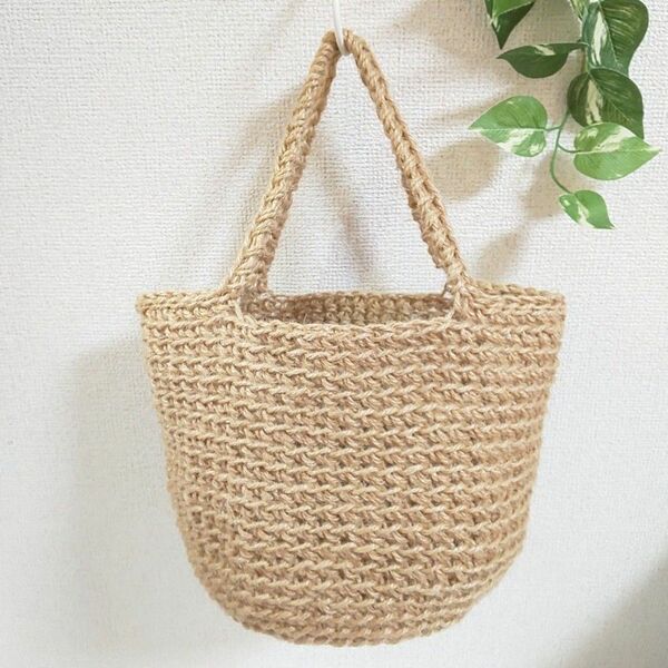174 麻ひもバッグ ハンドメイド 麻紐バッグ