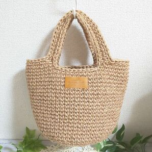 141 麻ひもバッグ ハンドメイド 麻紐バッグ