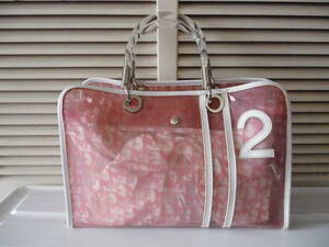  прозрачный сумка * розовый & белый * прозрачный сумка * симпатичный 