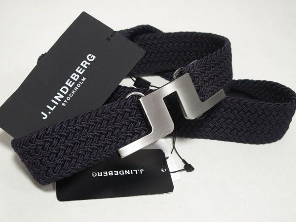 J.LINDEBERG Jリンドバーグ メンズゴルフベルト Berry Braided 073-67801 ネイビー 新品タグ付き