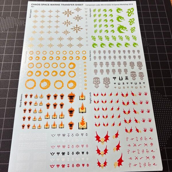 ウォーハンマー WARHAMMER ケイオス・スペースマリーン デカール